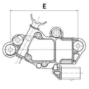 Côtes et dimensions du régulateur d'alternateur