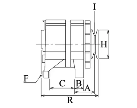 Côtes et dimensions de l'alternateur