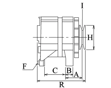 Côtes et dimensions de l'alternateur