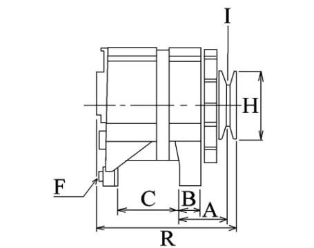 Côtes et dimensions de l'alternateur