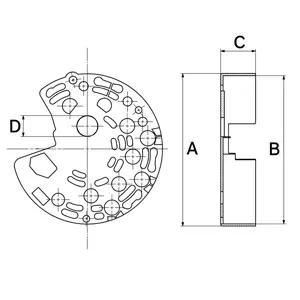 schema dimension capot alternateur