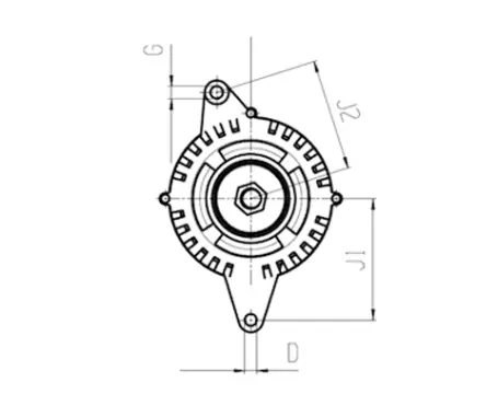 Côtes et dimensions de l'alternateur