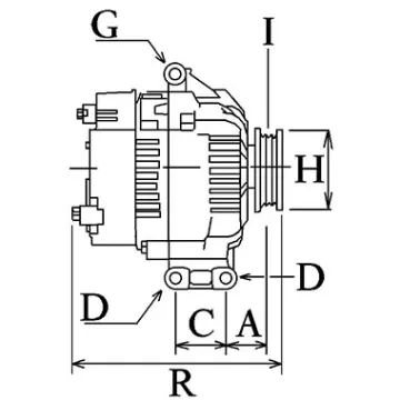 schema dimension alternateur DENSO 1042102810