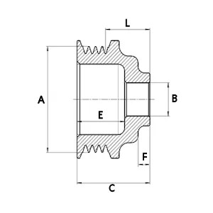Côtes et dimensions poulie alternateur