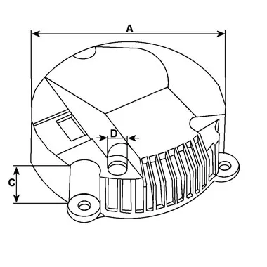schema dimension capot alternateur