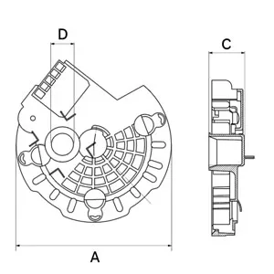 schema dimension capot alternateur