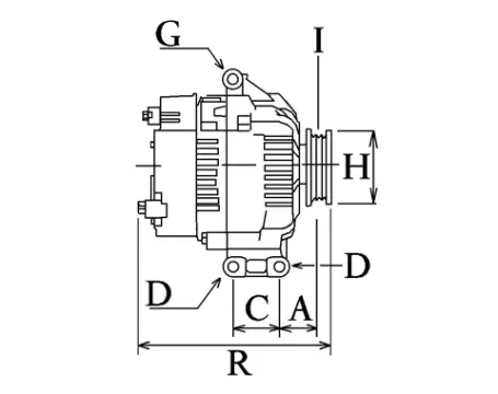 Côtes et dimensions de l'alternateur