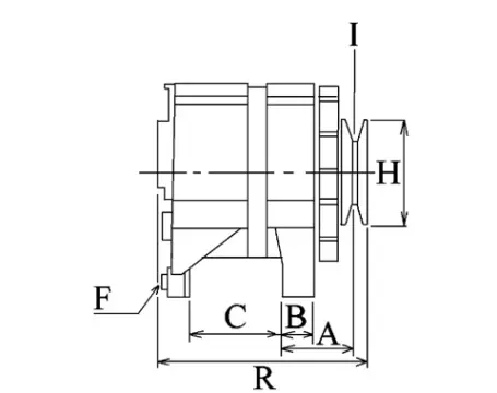 Côtes et dimensions de l'alternateur