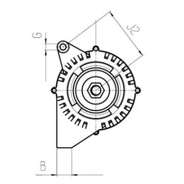 schema dimension alternateur DENSO 1042102170