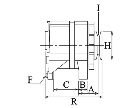 Côtes et dimensions de l'alternateur