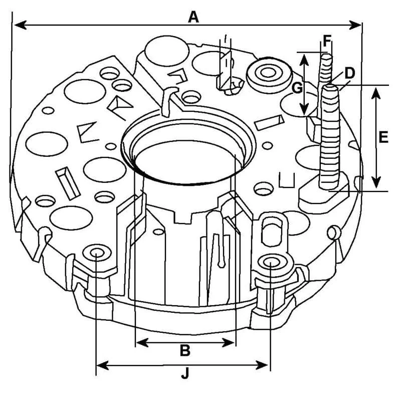 Pont de diodes compatible pour alternateur CARGO 138290