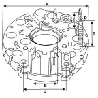 Pont de diodes compatible pour alternateur CARGO 138290