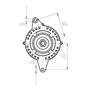 Côtes et dimensions de l'alternateur
