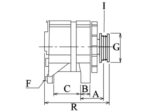 Côtes et dimensions de l'alternateur