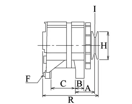 Côtes et dimensions de l'alternateur