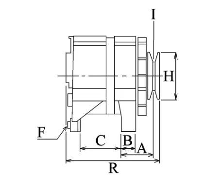 Côtes et dimensions de l'alternateur