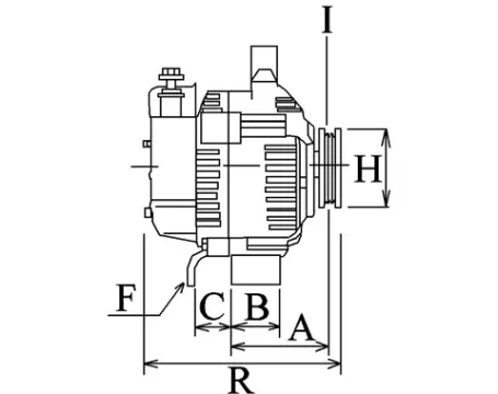 Côtes et dimensions de l'alternateur