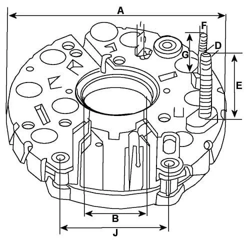 Pont de diodes pour alternateur BOSCH 0120469028